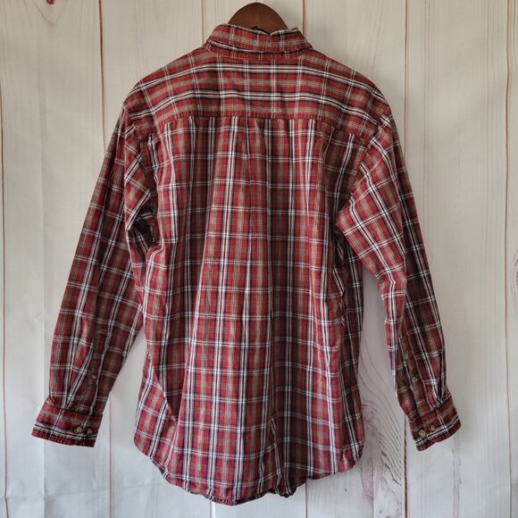 Carhartt Men’s M Button-down Long Sleeve Red Plaid Work Shirt, EUC - Picture 3 of 7
